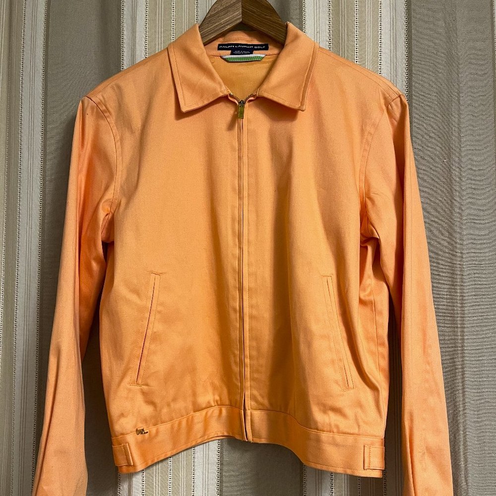 NEW! Ralph Lauren Golf (20.5" across) peach zip up bomber jacket